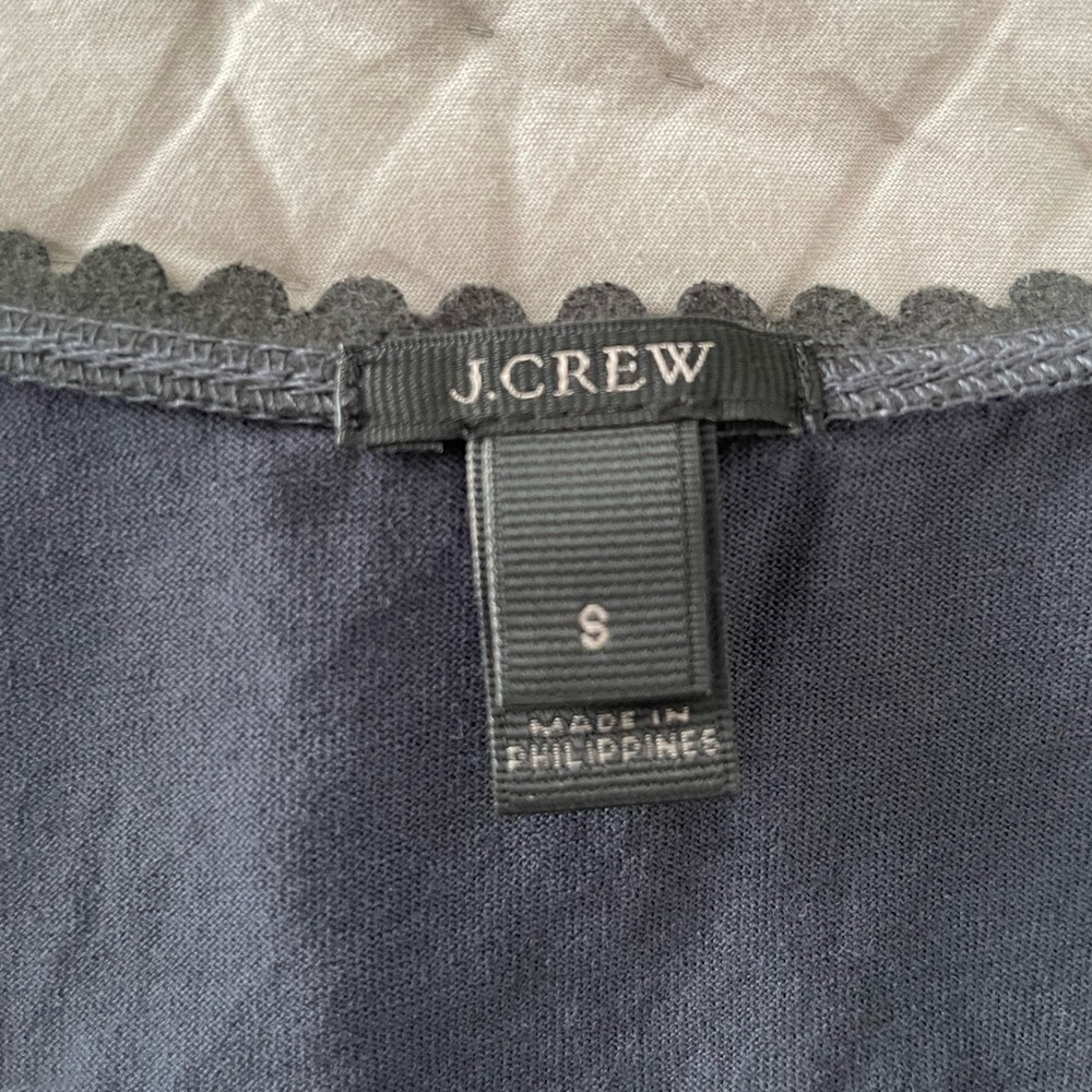 J. Crew faux-leather scalloped trim tank top - Picture 2 of 4